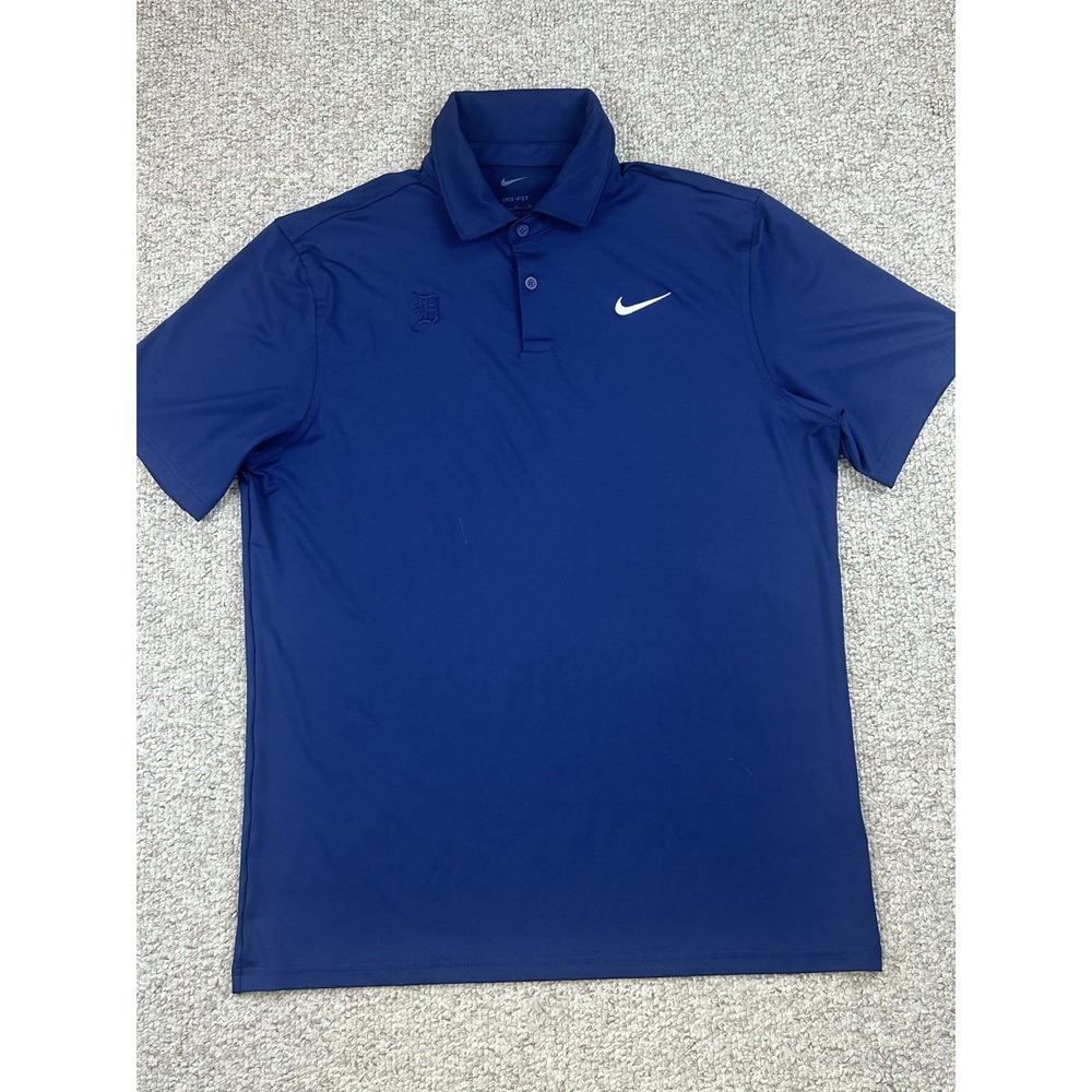 Nike Dri Fit Detroit Tigers Men's Polo Shirt Size Medium MLB Baseball Golfing